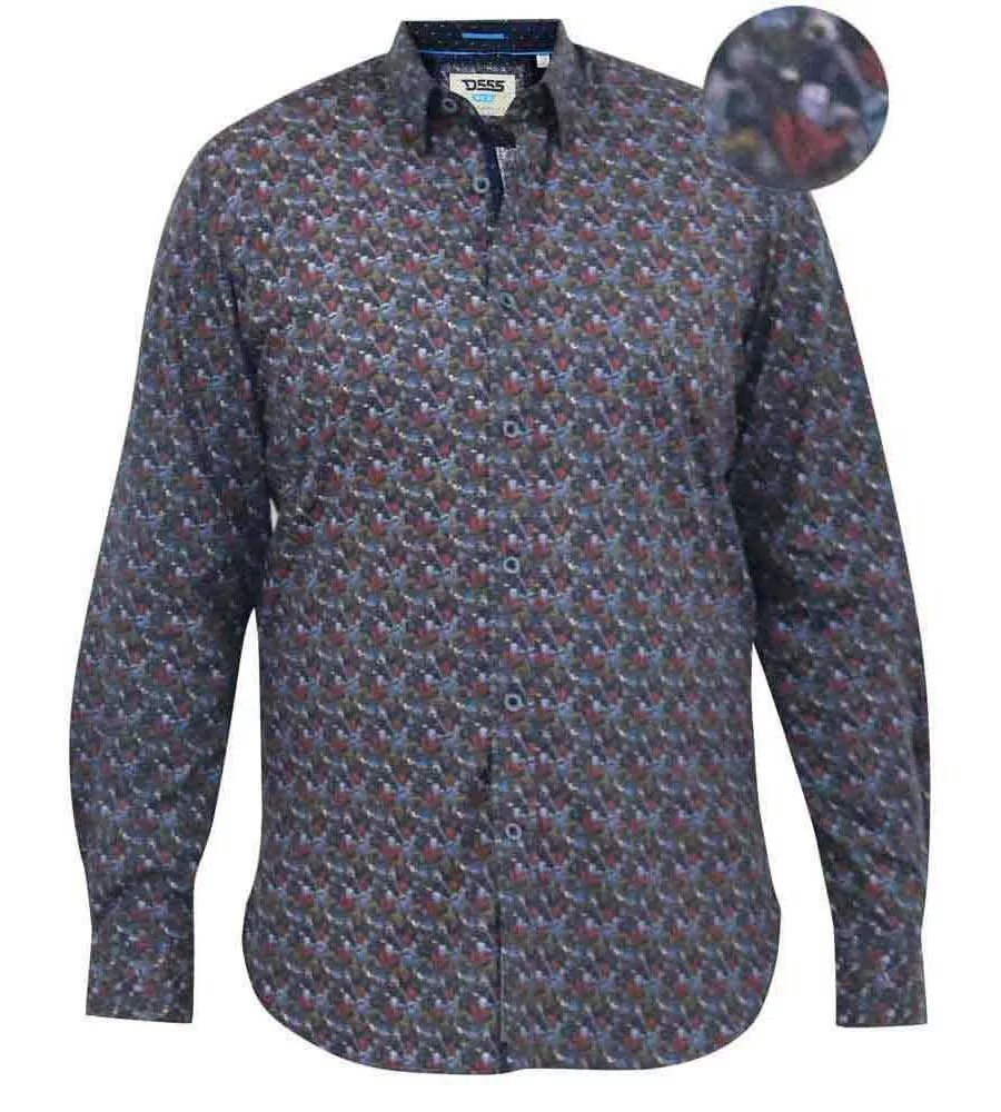 D555 Big Mens Long Sleeve Shirt With Floral Print (JORDAN)